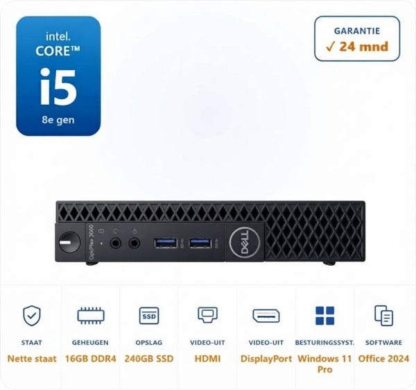 Dell Optiplex 3060 i5-8500T 3.5GHz 16GB DDR4 240GB SSD