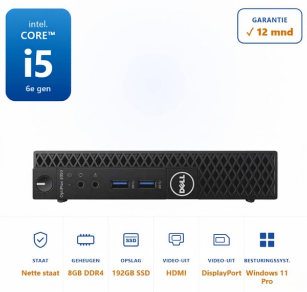 Dell Optiplex 3050 micro i5-6400T 2.8GHz 8GB DDR4 192GB SSD