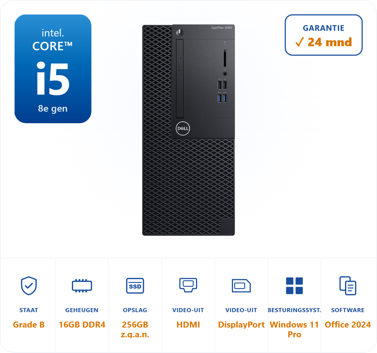 Dell Optiplex 3060 i5-8500 4.1GHz 16GB DDR4 256GB SSD
