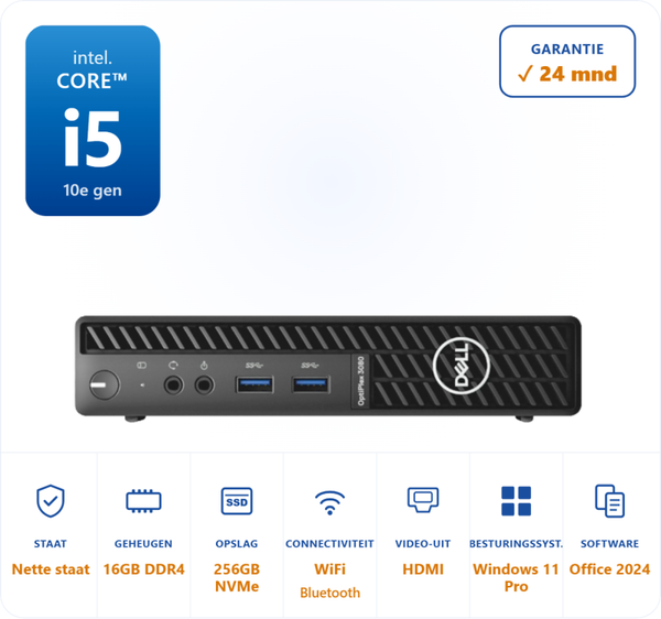 Dell 3080 micro i5-10500T 3.8GHz 16GB DDR4 256GB SSD