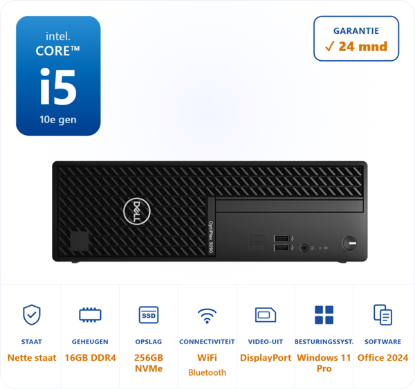Dell Optiplex 3090 SFF i5-10600 4.8GHz 16GB DDR4 256GB SSD