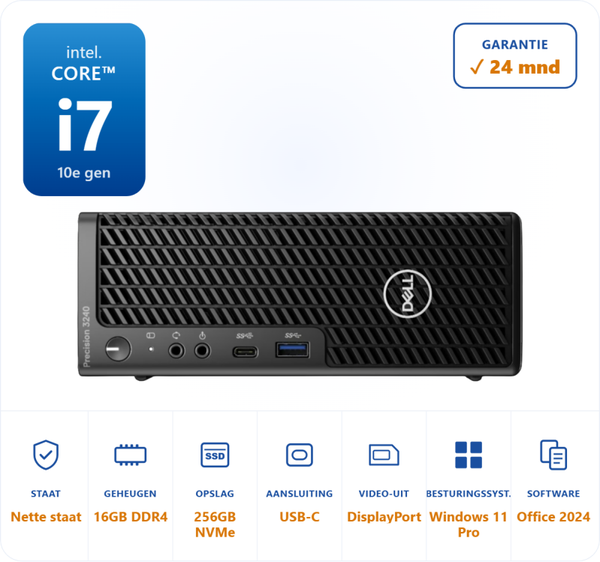 Dell Precision 3240 i7-10700 4.8GHz 16GB DDR4 256GB SSD