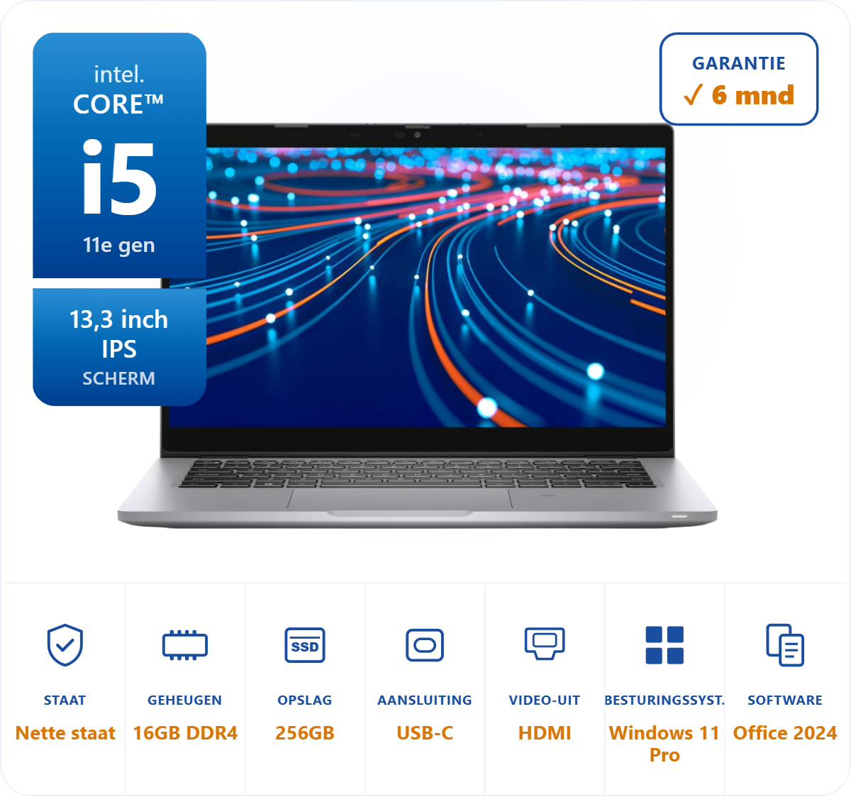 13,3 inch Dell 5320 i5-1145G7 4,4GHz 16GB DDR4 256GB SSD