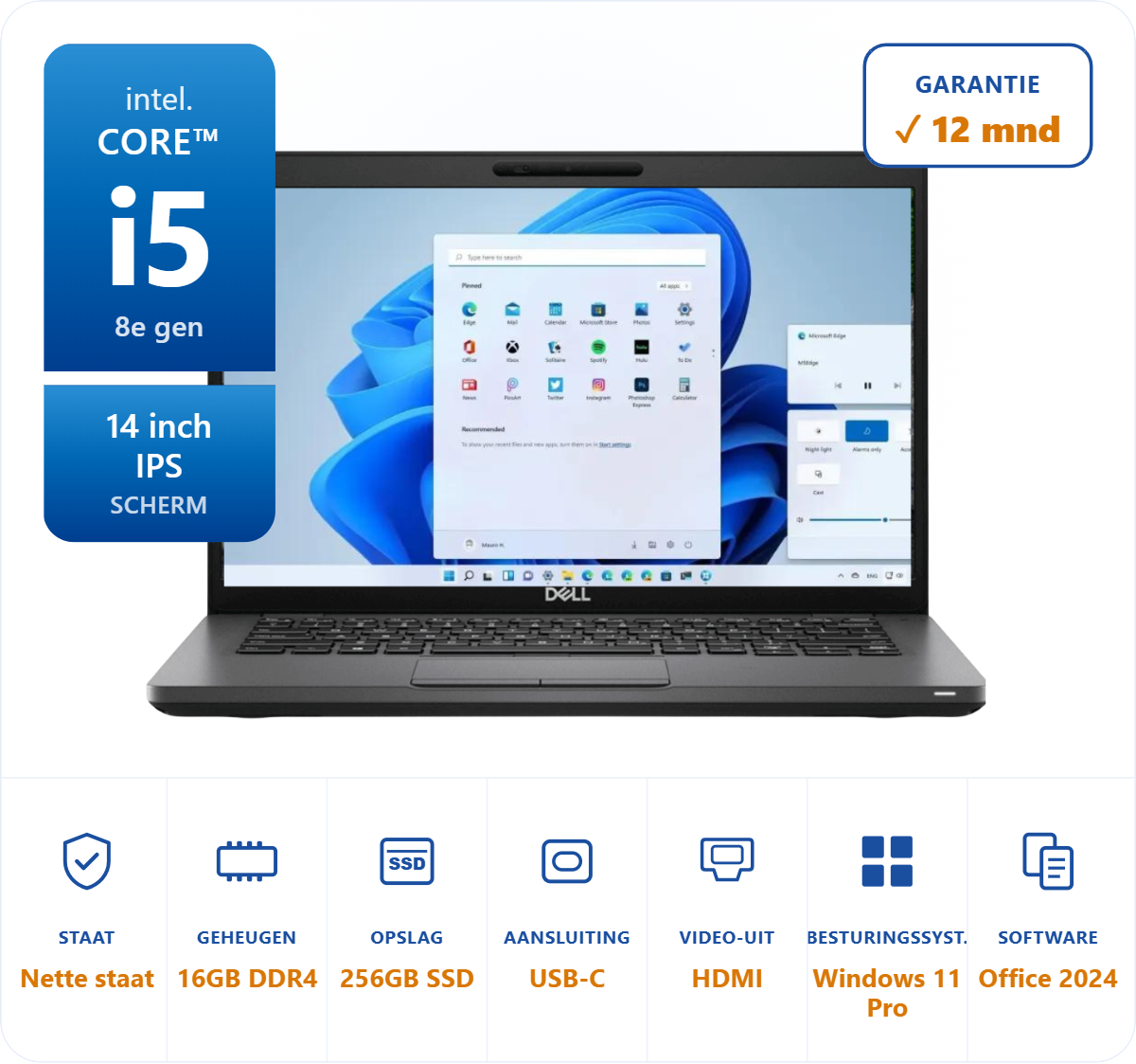 14 inch Dell 5400 i5-8365U 4.1GHz 16GB DDR4 256GB SSD Touchscreen