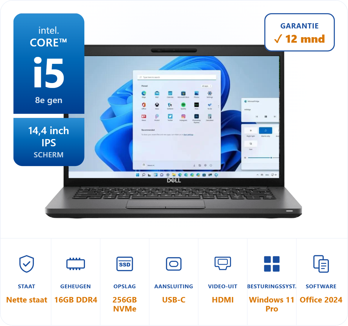 14 inch Dell 5400 i5-8365U 4.1GHz 16GB DDR4 256GB SSD Touchscreen
