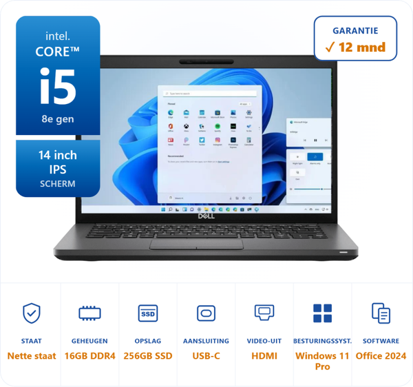 14 inch Dell 5400 i5-8365U 4.1GHz 16GB DDR4 256GB SSD Touchscreen