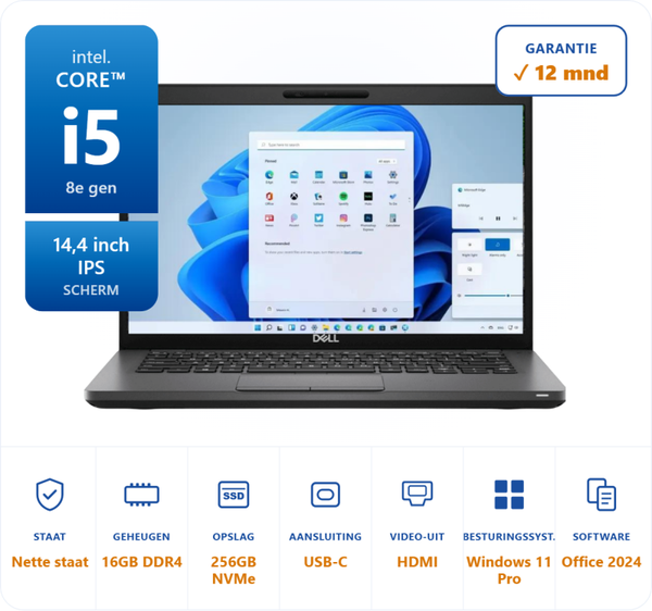 14 inch Dell 5400 i5-8365U 4.1GHz 16GB DDR4 256GB SSD Touchscreen