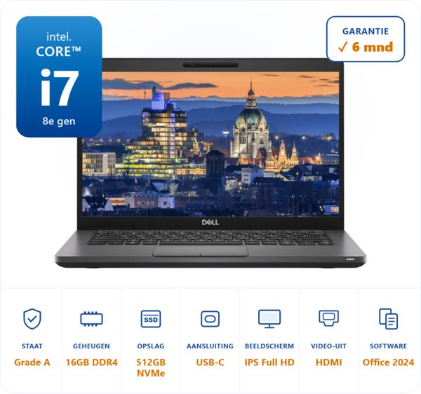 14 inch Dell 5400 i7-8665U 4.8GHz 16GB DDR4 512GB SSD