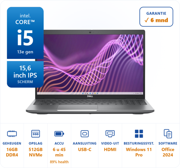 15,6 inch Dell 5540 i5-1335U 4.6GHz 16GB DDR4 512GB SSD
