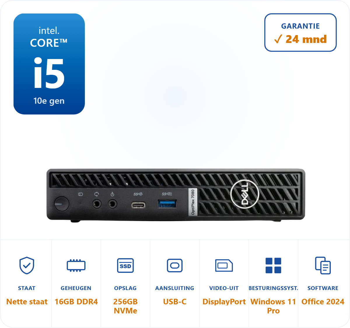 Dell Optiplex 7080 i5-10500T 3.8GHz 16GB DDR4 256GB SSD