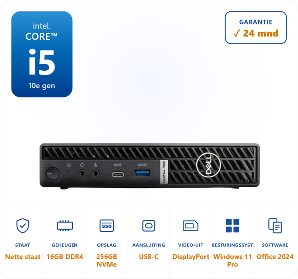 Dell Optiplex 7080 i5-10500T 3.8GHz 16GB DDR4 256GB SSD