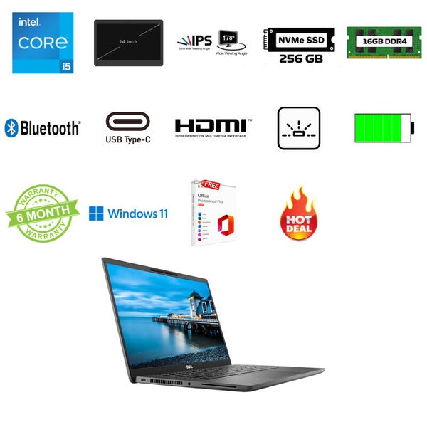 14 inch Dell 7420 i5-1145G7 4.4GHz 16GB DDR4 256GB NVMe SSD FHD IPS Office 2024