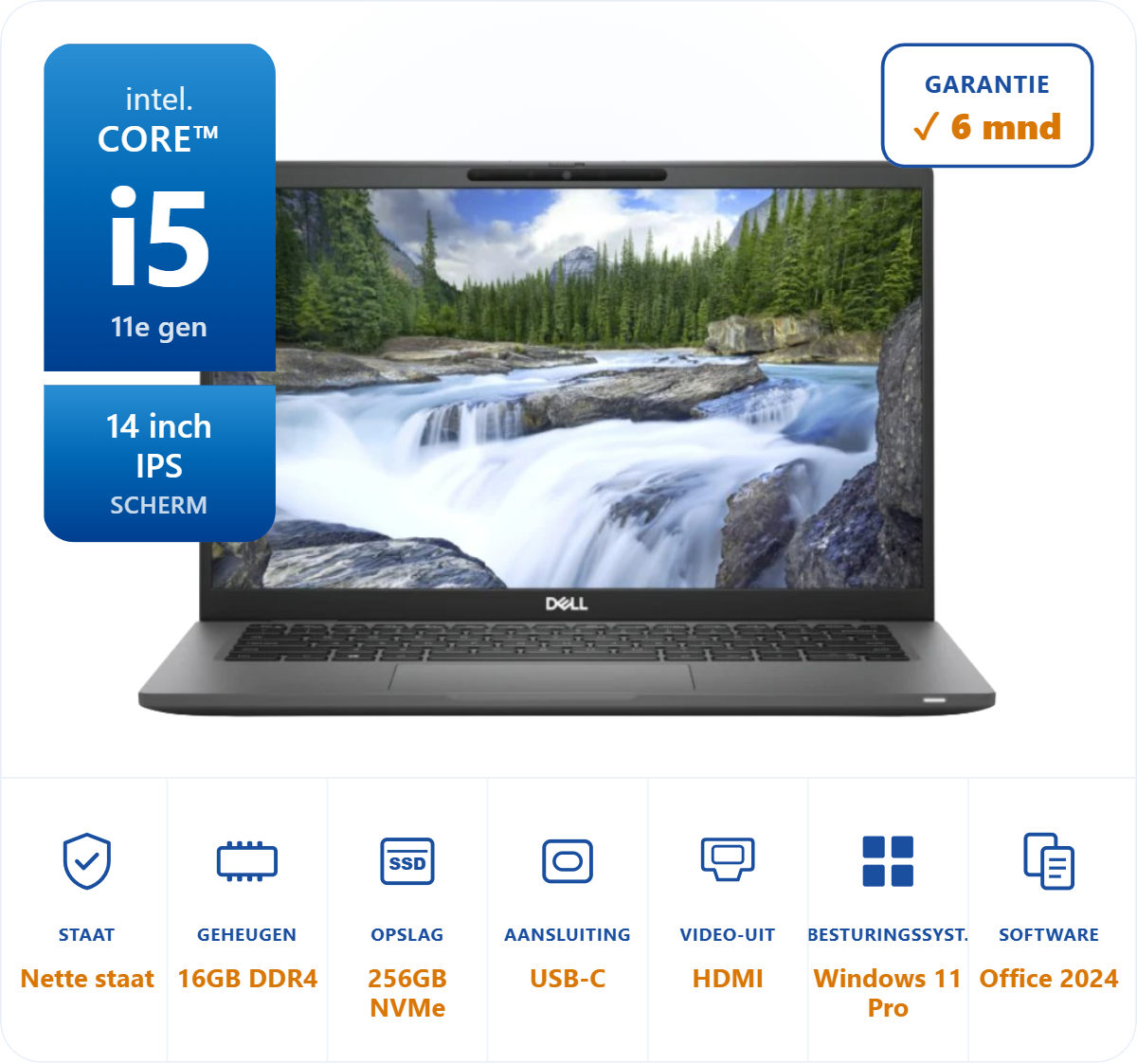 14 inch Dell 7420 i5-1145G7 4.4GHz 16GB DDR4 256GB SSD