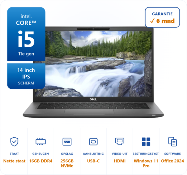 14 inch Dell 7420 i5-1145G7 4.4GHz 16GB DDR4 256GB SSD