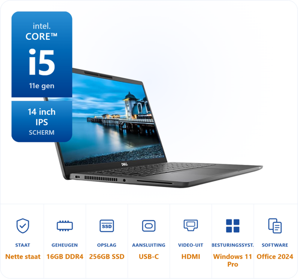 14 inch Dell 7420 i5-1145G7 4.4GHz 16GB DDR4 256GB SSD