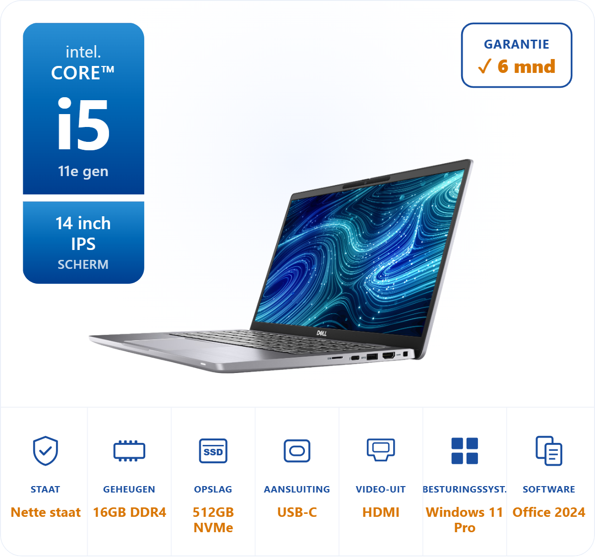 14 inch Dell 7420 i5-1145G7 4.4GHz 16GB DDR4 512GB SSD