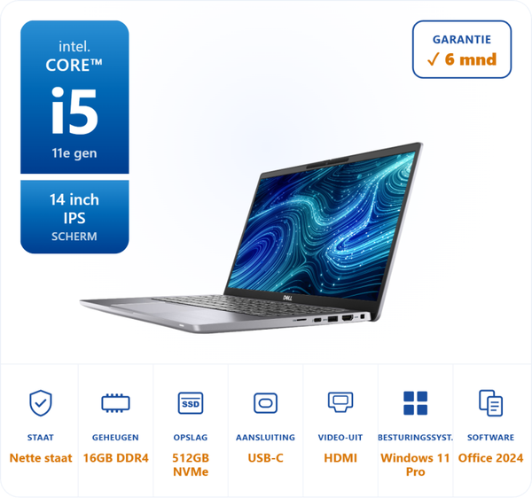 14 inch Dell 7420 i5-1145G7 4.4GHz 16GB DDR4 512GB SSD