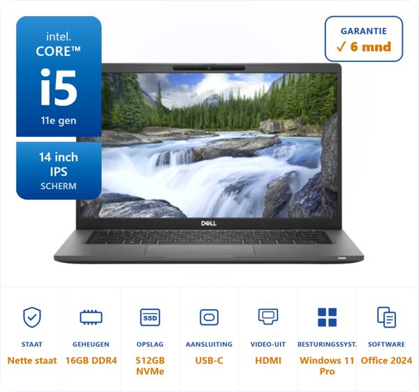 14 inch Dell 7420 i5-1145G7 4.4GHz 16GB DDR4 512GB SSD