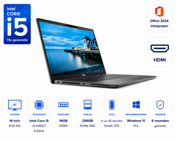 14 inch Dell 7420 i5-1145G7 4.4GHz 16GB DDR4 256GB SSD