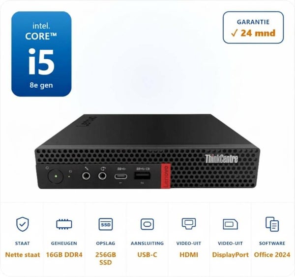 Lenovo Thinkcentre M720Q I5-8500T 3.5GHz 16GB DDR4 256GB SSD
