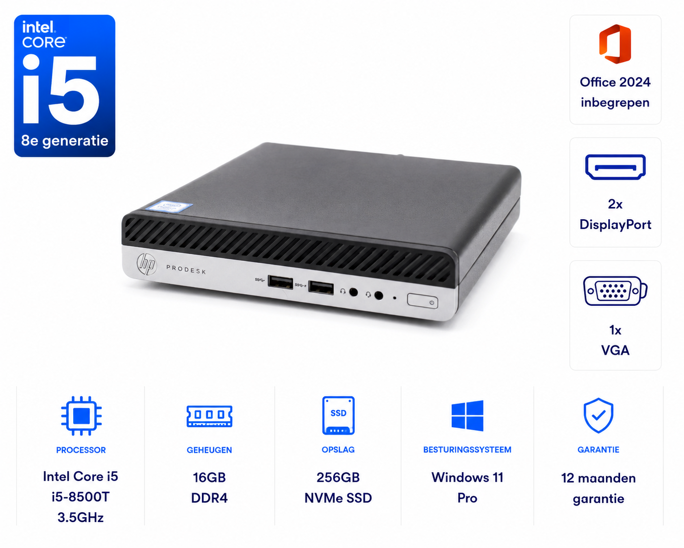 HP Prodesk 400 G4 i5-8500T 3.5GHZ 16GB DDR4 256GB SSD | Arend