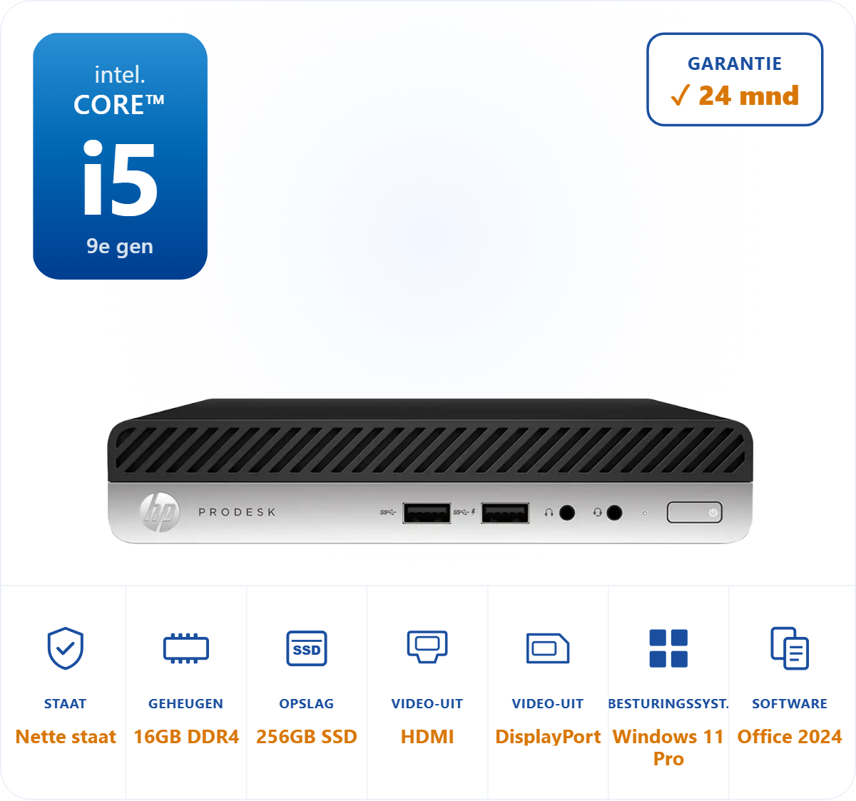 HP Prodesk 400 G5  i5-9500T 3.7GHz 16GB DDR4 256GB SSD