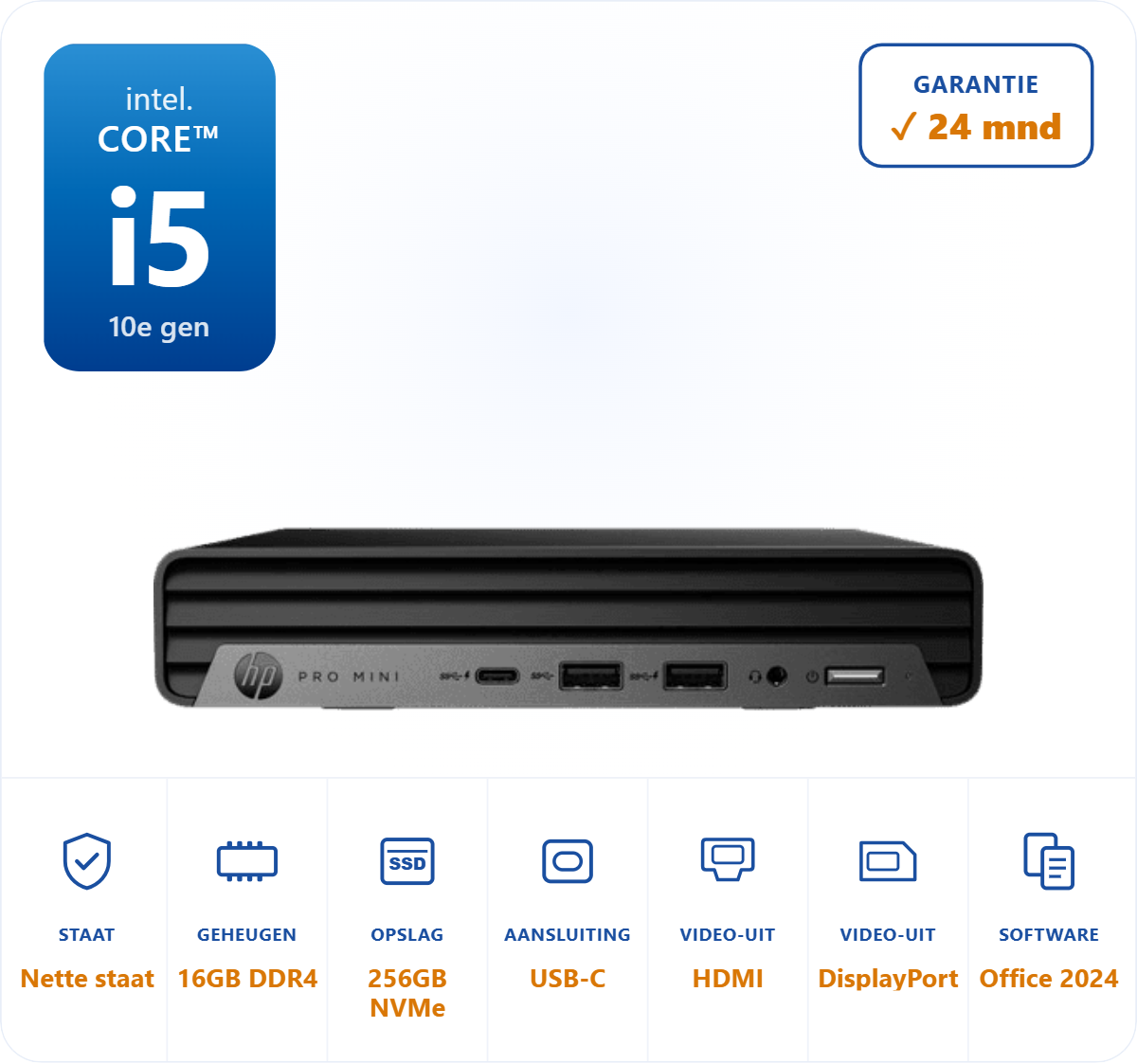 HP Prodesk 400 G6 mini  i5-10400T 3.6GHz 16GB DDR4 256GB SSD