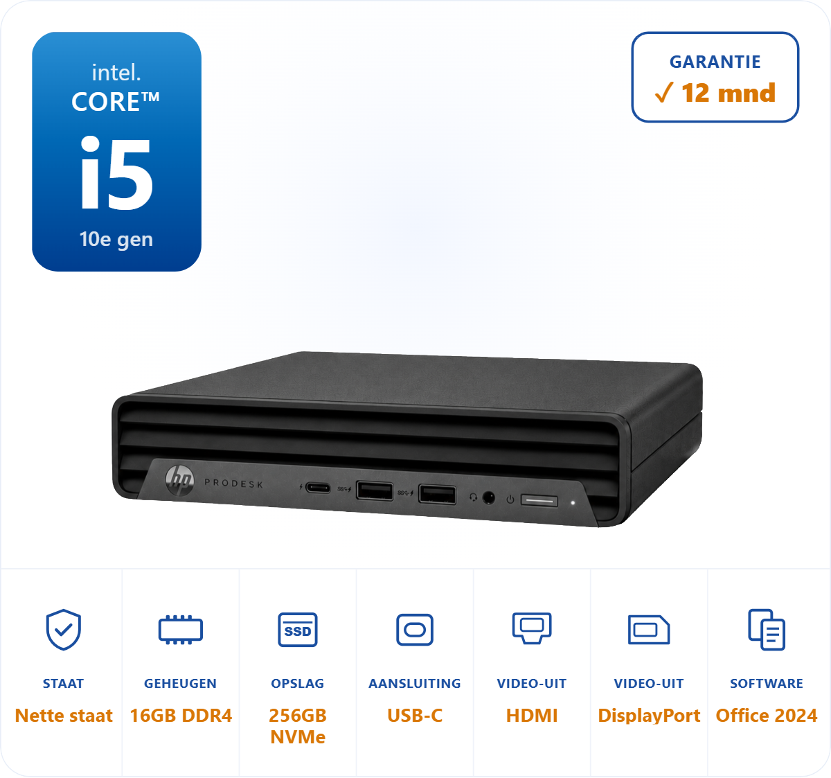 HP Prodesk 400 G6 mini  i5-10400T 3.6GHz 16GB DDR4 256GB SSD