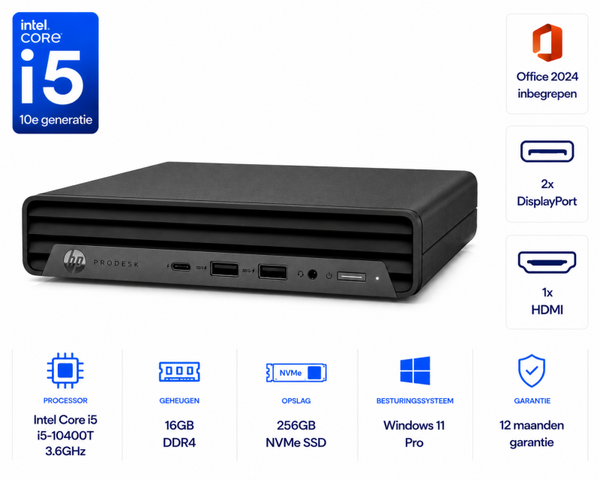 HP Prodesk 400 G6 mini  i5-10400T 3.6GHz 16GB DDR4 256GB SSD