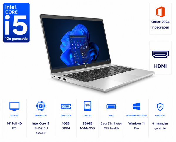 14 inch HP Probook 440 G7 i5-10210U 4.2GHz 16GB DDR4 256GB SSD