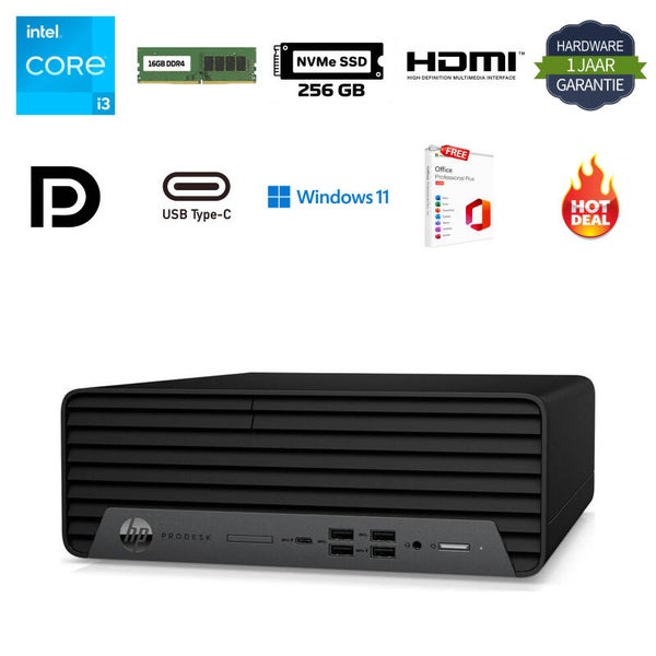 HP Prodesk 600 G6 SFF i3-10100 4.3GHz 16GB DDR4 256GB NVMe SSD Office 2024