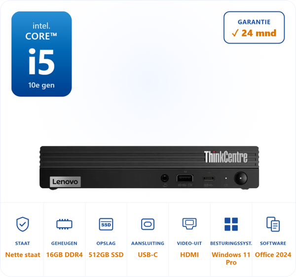 Lenovo Thinkcentre M70Q I5-10500T 3.8GHz 16GB DDR4 512GB SSD