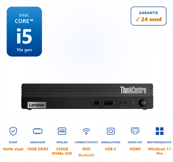 Lenovo Thinkcentre M70Q I5-10500T 3.8GHz 16GB DDR4 256GB SSD