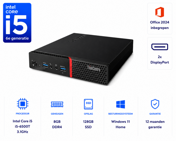 Lenovo Thinkcentre M900 Tiny I5-6500T 3.1GHz 8GB DDR4 128GB SSD