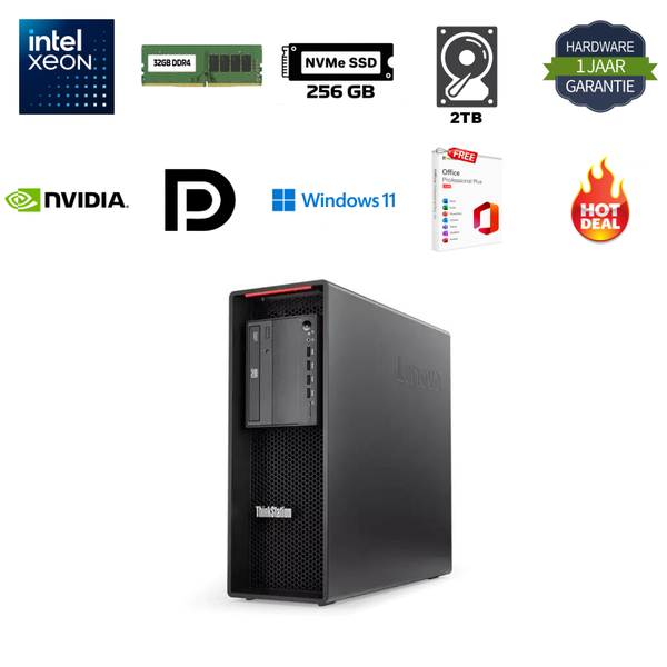 Lenovo Thinkstation P520 Xeon W-2135 4.5GHz 32GB ECC DDR4 256GB NVMe SSD 2TB HDD Nvidia Quadro P2000 5GB Office 2024