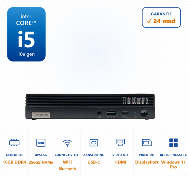 Lenovo Thinkcentre M70Q I5-10400T 3.6GHz 16GB DDR4 256GB SSD