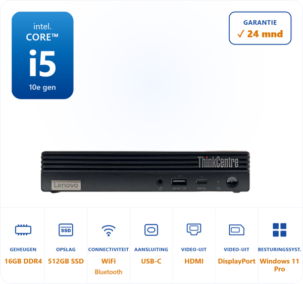 Lenovo Thinkcentre M70Q I5-10400T 3.6GHz 16GB DDR4 512GB SSD