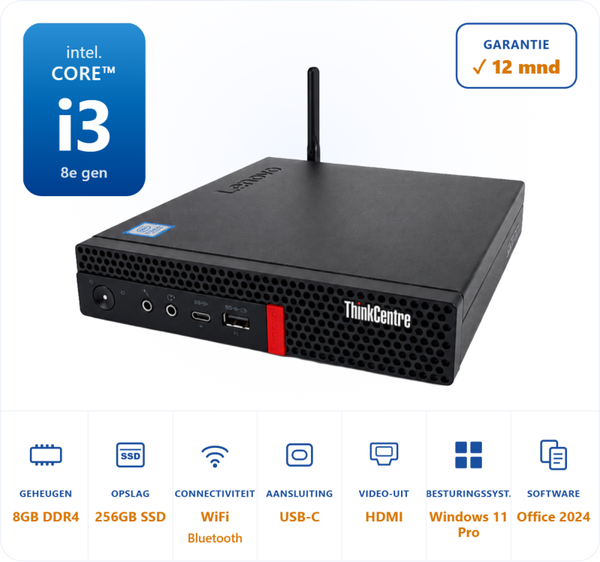Lenovo Thinkcentre M720Q I3-8100T 3.1GHz 8GB DDR4 256GB SSD WIFI Bluetooth
