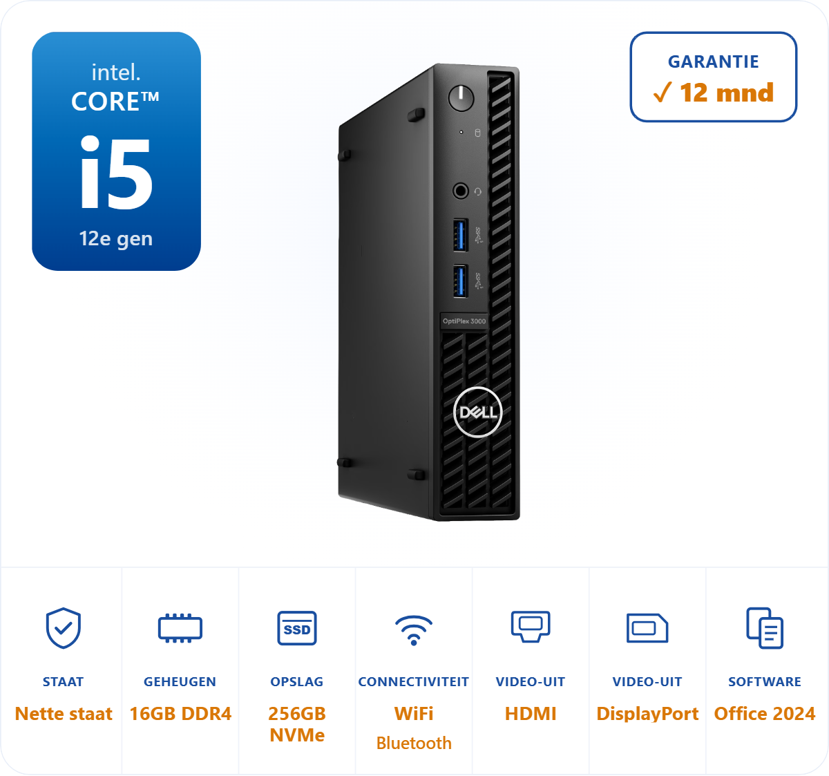 Dell Optiplex 3000 i5-12500T 4.4GHz 16GB DDR4 256GB SSD