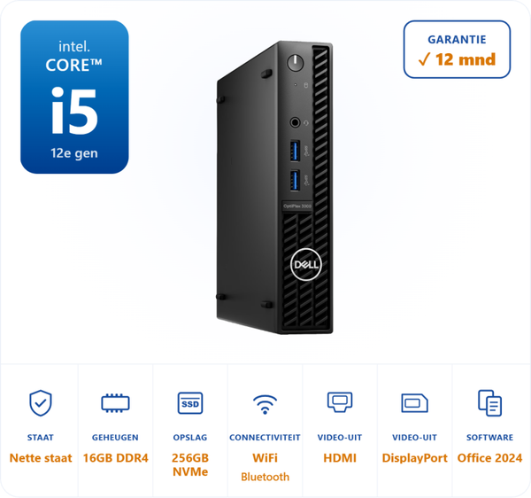 Dell Optiplex 3000 i5-12500T 4.4GHz 16GB DDR4 256GB SSD