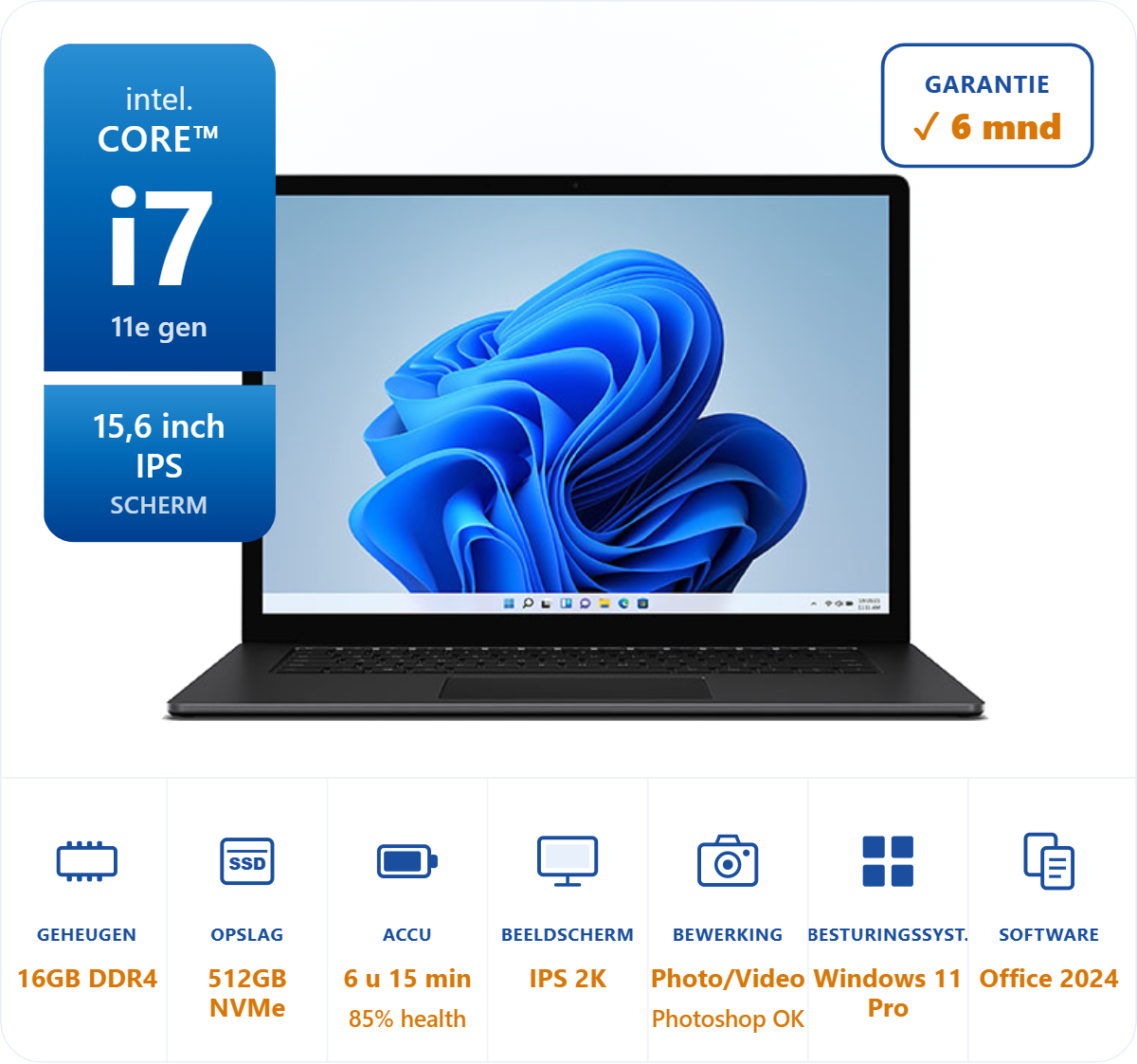 15 inch Surface Laptop 4 i7-1185G7 4.8GHz 16GB DDR4 512GB SSD QHD Touch + Dock