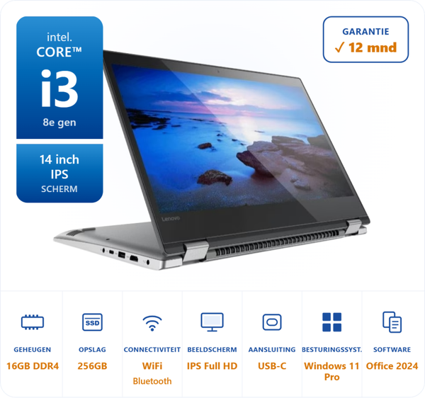 14 inch Lenovo Yoga 3.4GHz 16GB DDR4 256GB SSD