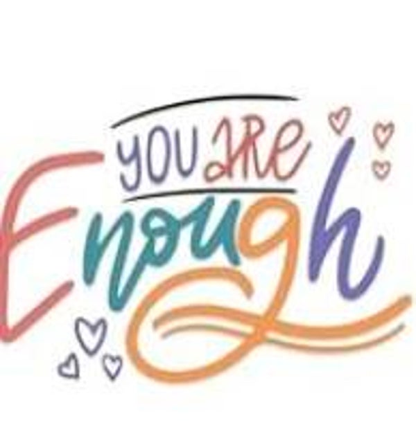 Inspirational/Mental Health Half - Wrap Libby Glass (You are enough)