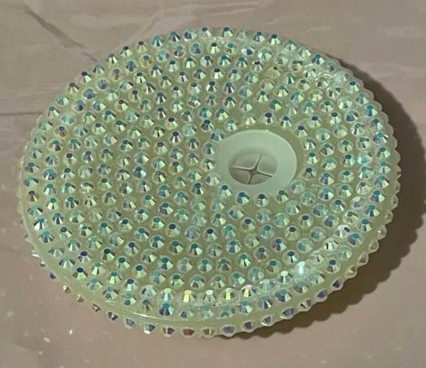 Acrylic Faux Rhinestone Bling Lid - White