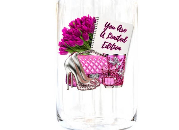 Glass Cylinder Vase Half - Wrap (You are a limited edition)