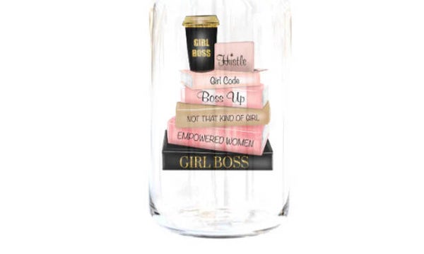 Glass Cylinder Vase Half - Wrap (Hustle Girl Code Boss Up)