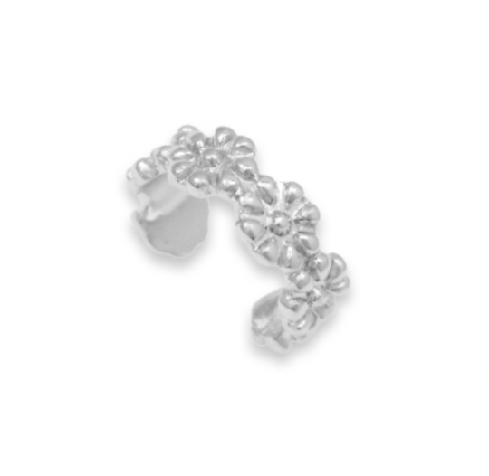 Bloemen Ear Cuff Zilver