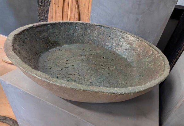 Handgemaakte Kunstsculptuur: Unieke Schaal Ø 53cm Groen
