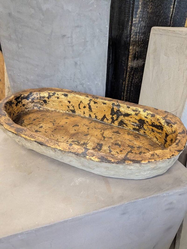 Handgemaakte Kunstsculptuur: Unieke Schaal ovaal 55cm