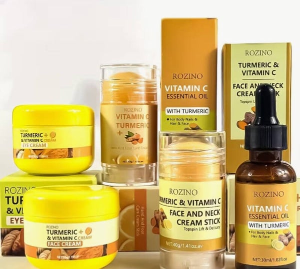 Ensemble de produits de soins au Curcuma et vitamines C